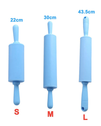 Non-Stick Silicone Rolling Pin with Wooden Handle for Baking Pastry