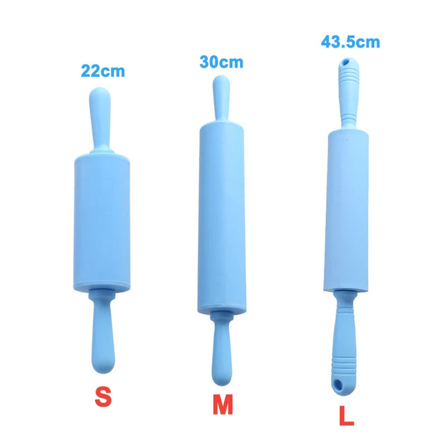 Non-Stick Silicone Rolling Pin with Wooden Handle for Baking Pastry