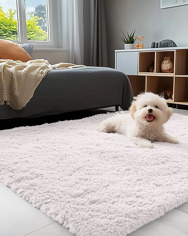 Olanly Large Fluffy Shaggy Area Rug - Soft Plush Indoor Carpet