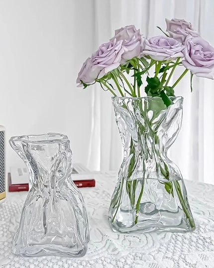 Glass Transparent Flower Vase Creative Designed Hydroponics Plants Pot Fresh Flowers Arrangement Bottle Table Desktop Ornaments