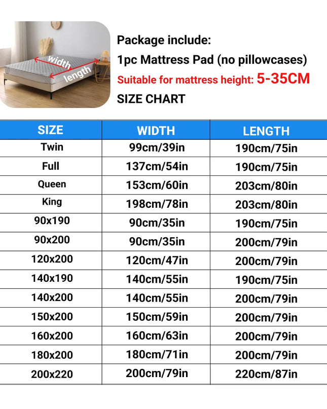 Waterproof Mattress Protector - Breathable Soft Cover for Beds