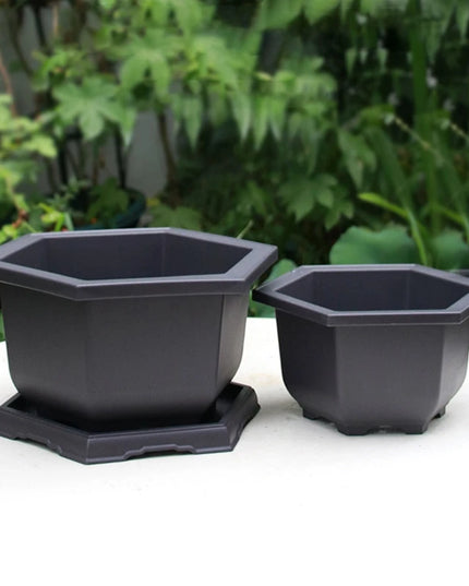 Purple Imitation Pottery Flowerpot - Square, Oval, Hexagonal Planters
