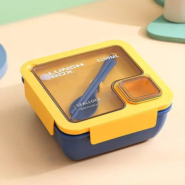 850ml/1100ml Lunch Box Microwave Portable Bento Boxes with Tableware for Kids