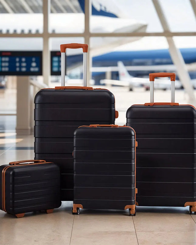 Modishion 4-Piece Carry-On Suitcase Set - Durable Hardshell Travel Trolley