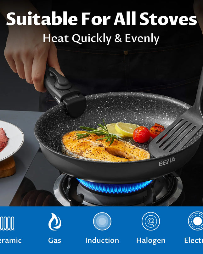 13-Piece Nonstick Induction Cookware Set - Removable Handles, All Hobs