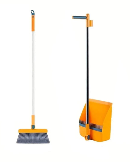 3-in-1 Foldable Magnetic Broom Set - Perfect for Pet Hair Cleaning