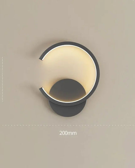 Modern LED Wall Light - Black & White Semicircle Design for Home