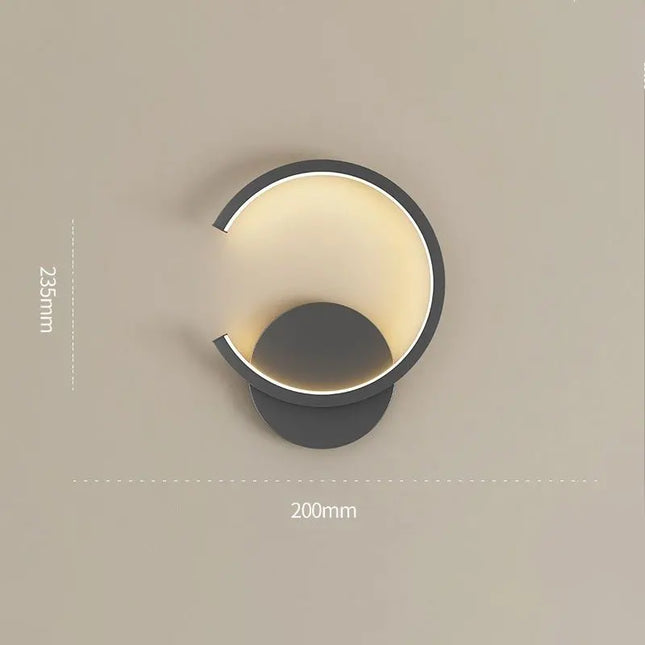 Modern LED Wall Light - Black & White Semicircle Design for Home