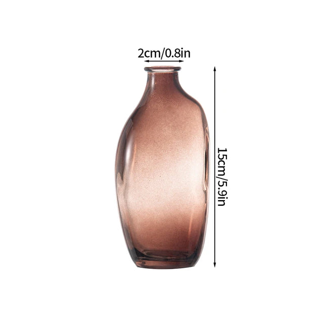 Retro Irregular Glass Flower Vase - Modern Decorative Table Ornament