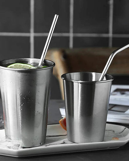 3pcs Reusable Stainless Steel Drinking Straws - Dishwasher Safe Set