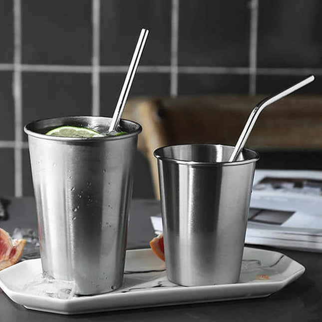3pcs Reusable Stainless Steel Drinking Straws - Dishwasher Safe Set