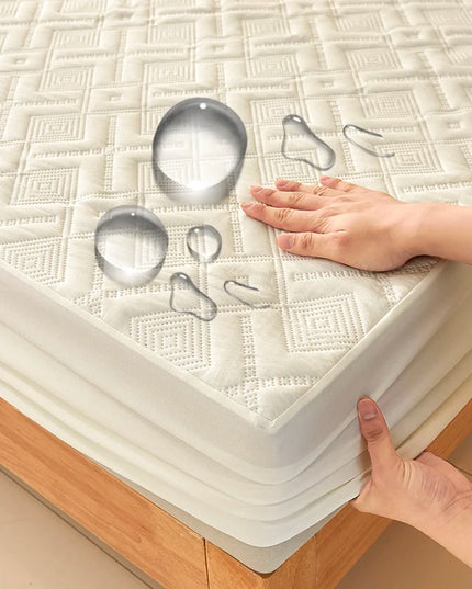 Waterproof Quilted Fitted Mattress Cover - Soft & Durable Bedding