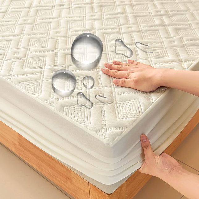 Waterproof Quilted Fitted Mattress Cover - Soft & Durable Bedding