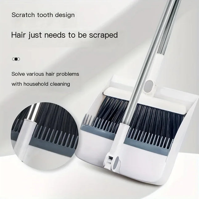 3-in-1 Foldable Magnetic Broom Set - Perfect for Pet Hair Cleaning