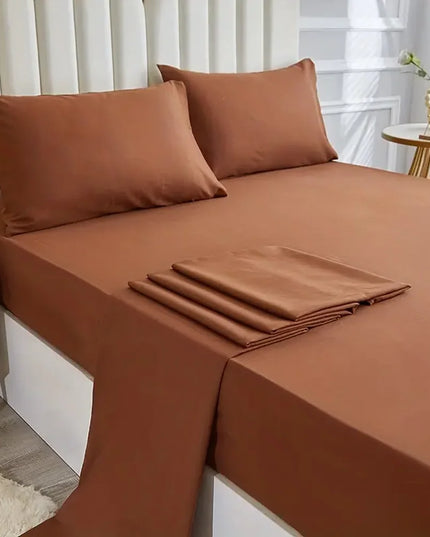 Anqianny 4-Piece Solid Bedding Set - Waterproof Fitted Sheet & Pillowcases