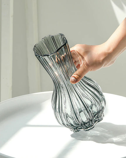 Glass Transparent Flower Vase Retro Hydroponics Plants Pot Clear Flower Container Flowers Arrangement Bottle Table Decoration