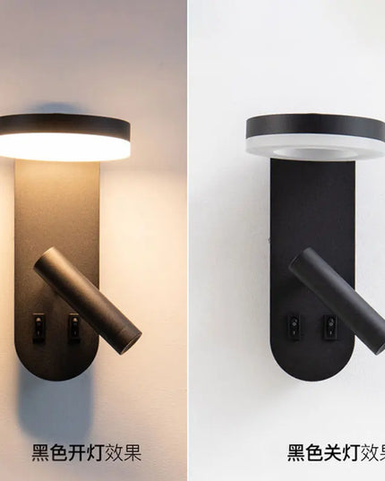 Modern Black and White Wall Lamp - Rotatable Spotlight, Stylish Design