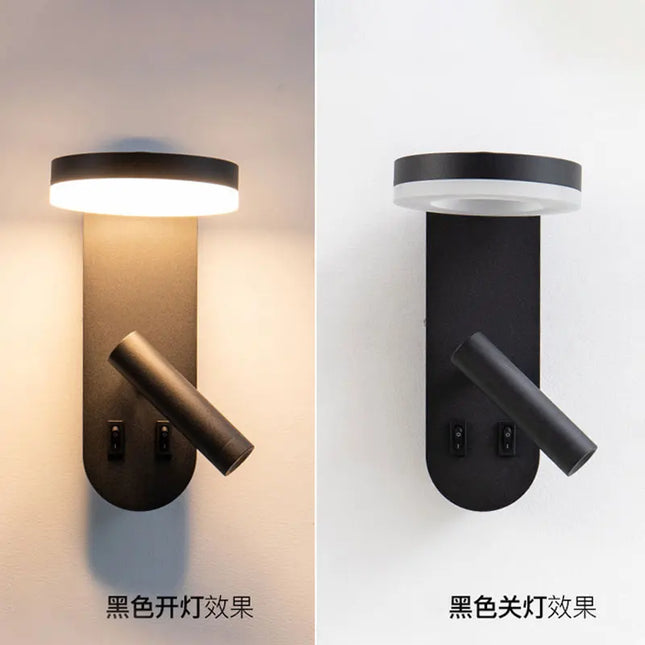 Modern Black and White Wall Lamp - Rotatable Spotlight, Stylish Design