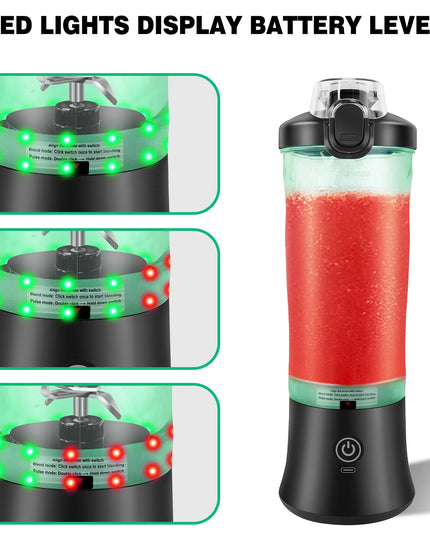DayPlus 600ML Portable Blender - USB Rechargeable Electric Juicer