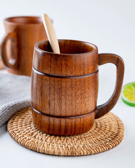 Handmade Wooden Big Belly Cups - Eco-Friendly Drinkware for Beer, Tea & Coffee