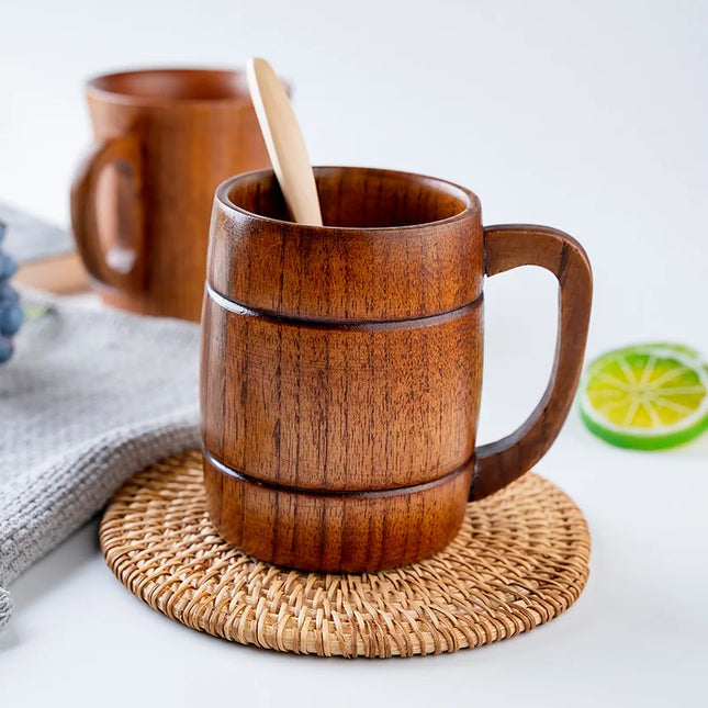 Handmade Wooden Big Belly Cups - Eco-Friendly Drinkware for Beer, Tea & Coffee