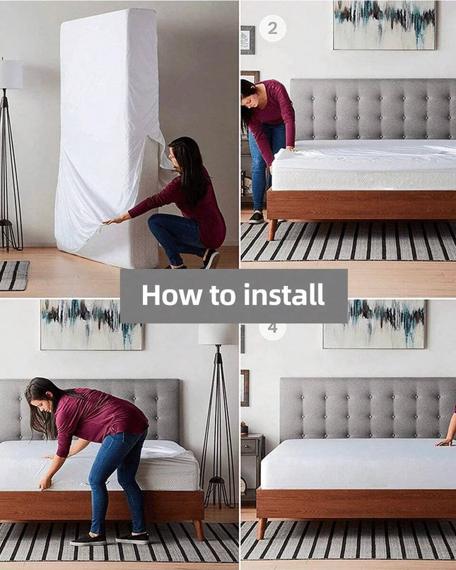 Waterproof Mattress Protector with Zipper - Soft & Noiseless Cover