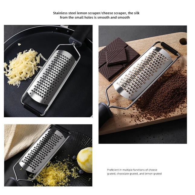 Multipurpose Cheese Slicer - Stainless Steel Kitchen Tool with Black Handle