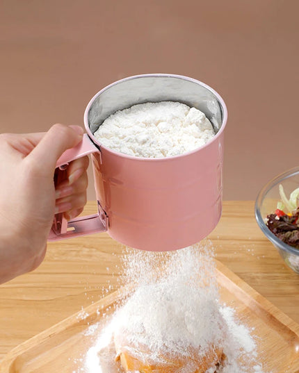 Handheld Stainless Steel Flour Sifter - Semi-Automatic Baking Tool