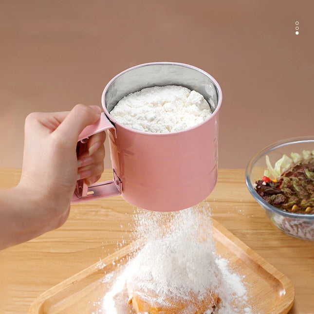 Handheld Stainless Steel Flour Sifter - Semi-Automatic Baking Tool