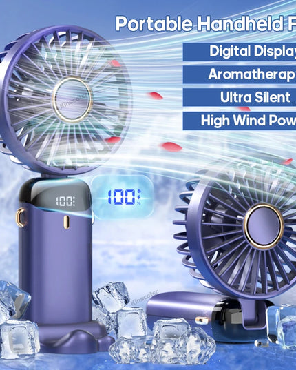 Kinscoter USB Mini Fan - Portable Neck Hanging, 5-Speed Cooling