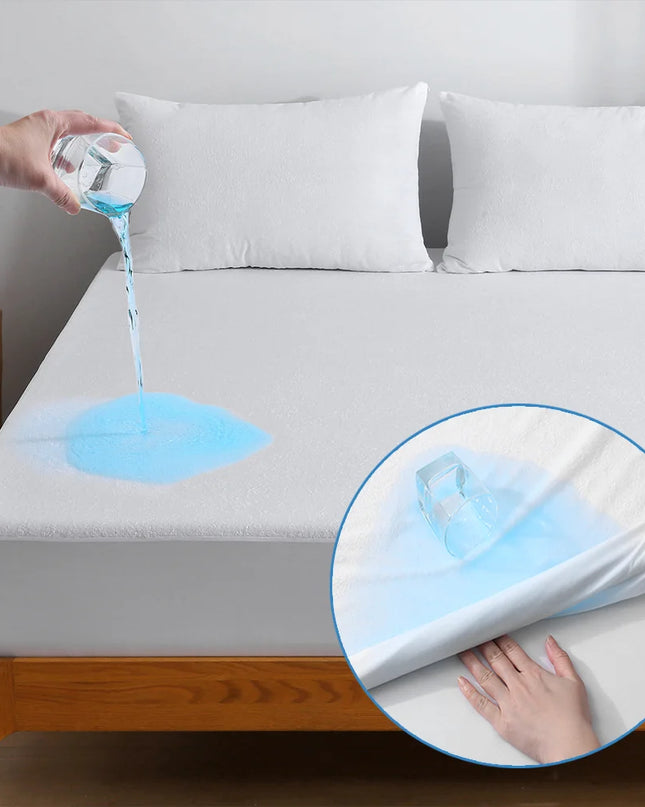Anqianny Waterproof Terry Fitted Sheet - Soft & Breathable 300TC