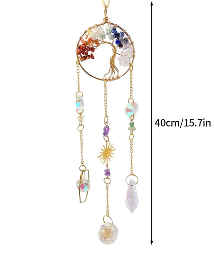 Crystal Sun Catchers Wind Chimes - Rainbow Light Catching Outdoor Decor