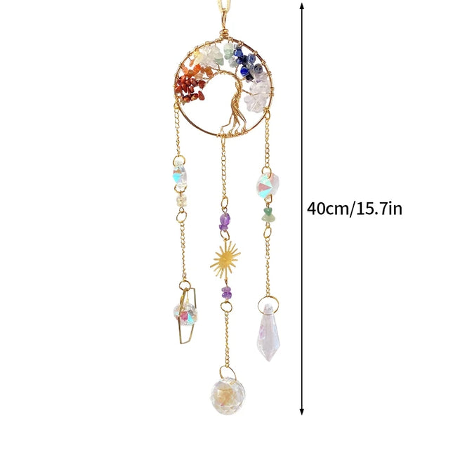 Crystal Sun Catchers Wind Chimes - Rainbow Light Catching Outdoor Decor
