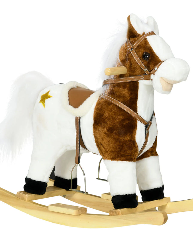 HOMCOM Rocking Horse with Music - Fun Ride On for Ages 3-6