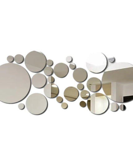 26 PCs 3D Acrylic Mirror Wall Stickers - DIY Bedroom & Bathroom Decor