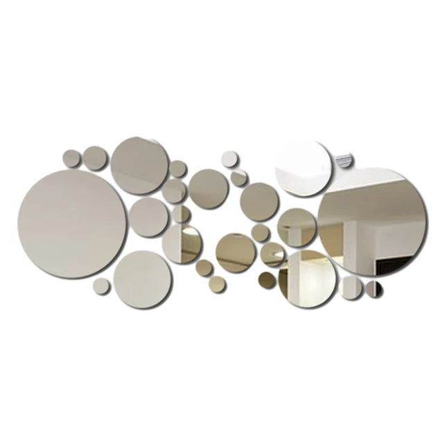 26 PCs 3D Acrylic Mirror Wall Stickers - DIY Bedroom & Bathroom Decor