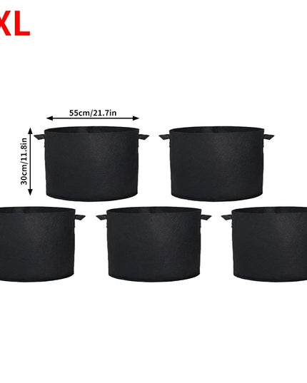 5PCS 3-30 Gallons Garden Vegetable Planting Bag Felt Grow Bags Plant Seedling Bag for Potato Tomato Flower Planting Accessories