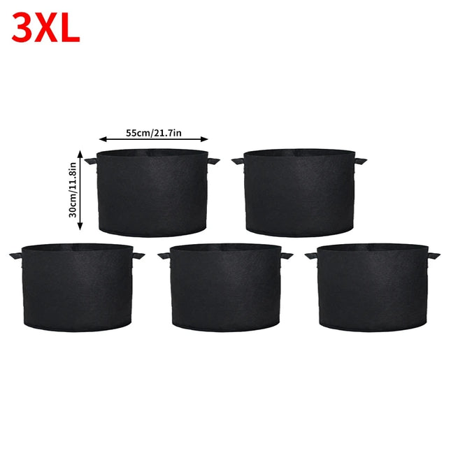 5PCS 3-30 Gallons Garden Vegetable Planting Bag Felt Grow Bags Plant Seedling Bag for Potato Tomato Flower Planting Accessories