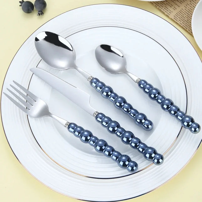 4Pcs/Set Luxury Dinnerware Stainless Steel Spoon and Fork