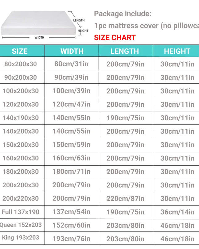 Anqianny Waterproof Fitted Sheet - Soft Polyester for Queen/King/Twin