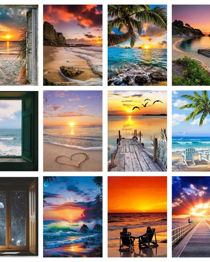 Sunset Beach Seascape Canvas Print - Nordic Landscape Wall Art Decor