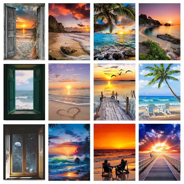Sunset Beach Seascape Canvas Print - Nordic Landscape Wall Art Decor