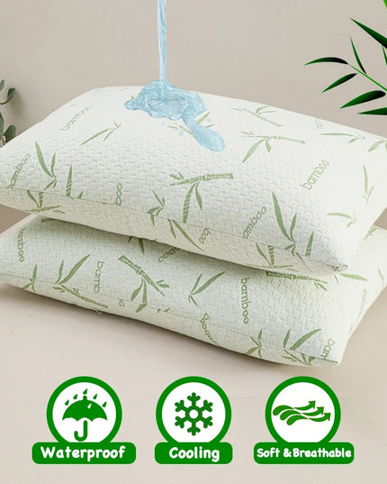 Anqianny 2pcs Waterproof Bamboo Pillowcases - Cooling & Soft Protectors