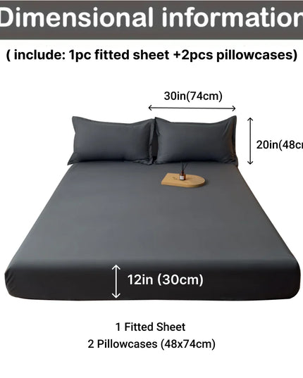 Anqianny 3pcs Cotton Fitted Bed Sheet Set - Soft and Breathable Bedding