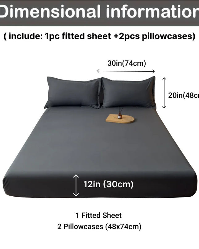 Anqianny 3pcs Cotton Fitted Bed Sheet Set - Soft and Breathable Bedding