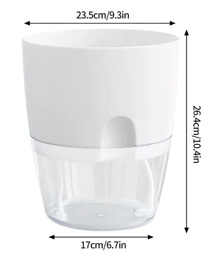 Self Watering Flower Pot Plastic Hydroponics Plants Pot Transparent Double Layer Cotton Rope Watering Succulent Potted Planters