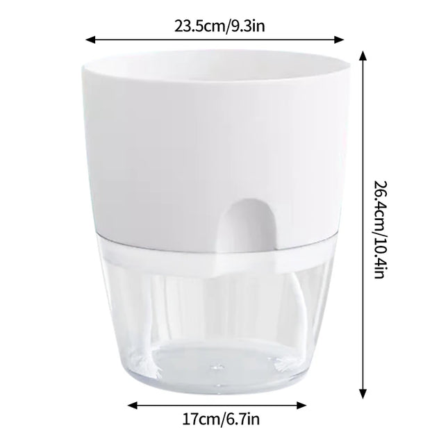 Self Watering Flower Pot Plastic Hydroponics Plants Pot Transparent Double Layer Cotton Rope Watering Succulent Potted Planters