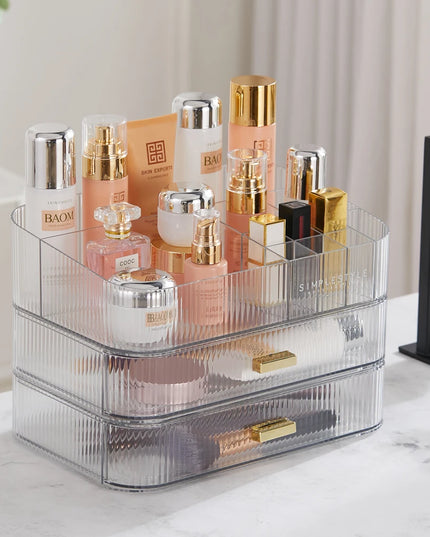 Modishion Large Capacity Makeup Organizer - 2 Drawers, Stylish Design