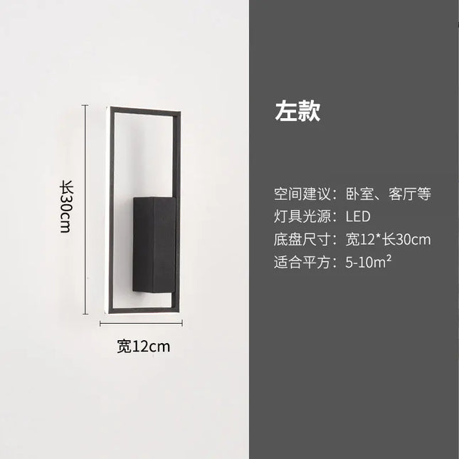 Modern LED Wall Lamp - Black or Gold, Dimmable for Living Room