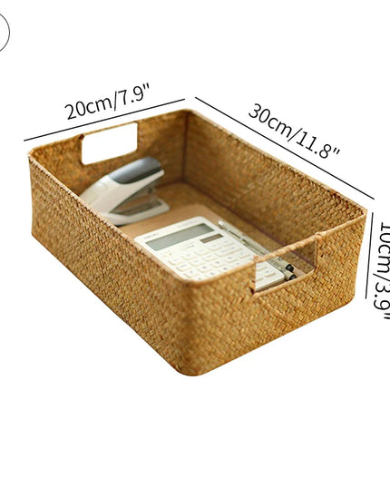 Handmade Woven Storage Basket - Eco-Friendly Picnic & Sundries Organizer
